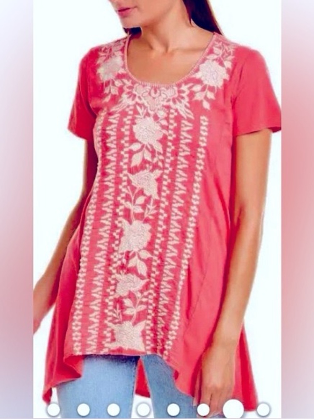 Johnny Was Letty Woven Tunic Top Size Medium
